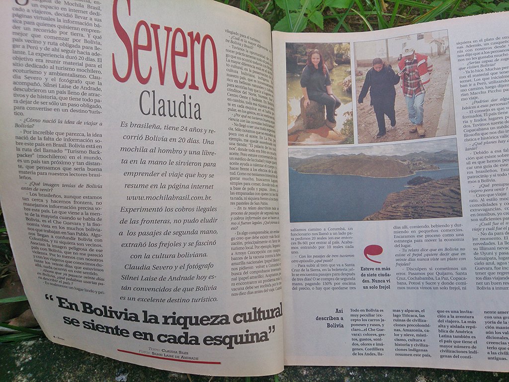 Entrevista na revista Extra do jornal El deber - 20/05/2001 | Reprodução.