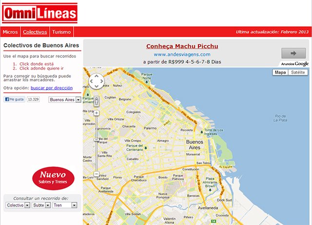 Inserindo partida e destino, mapa apresenta as opções | Foto: Reprodução