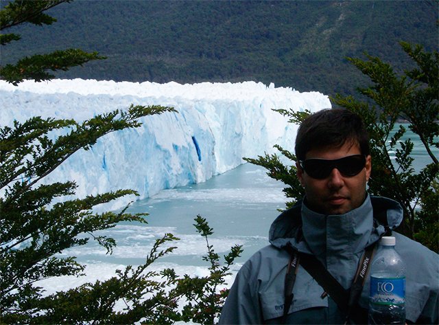 André Taka no Glaciar Perito Moreno, El Calafate, 2008 | Foto: Arquivo pessoal
