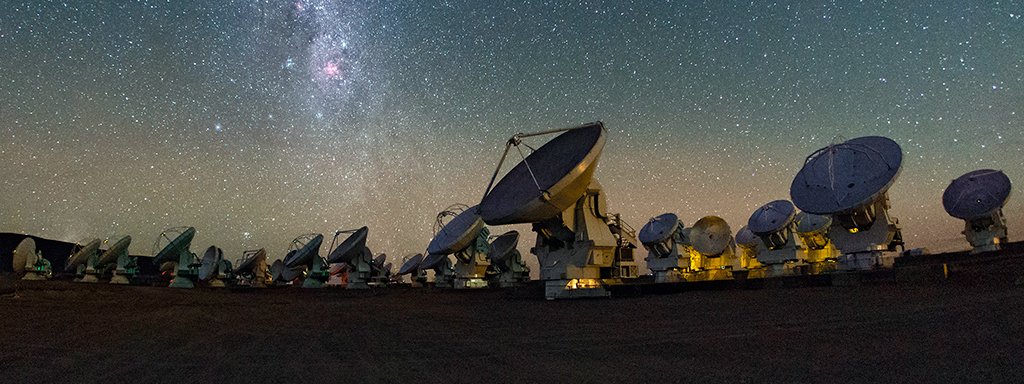 Antenas do projeto Alma (sigla em inglês de Atacama Large Millimeter Array), o maior projeto astronômico da Terra | Foto: Reprodução/Projeto Alma.