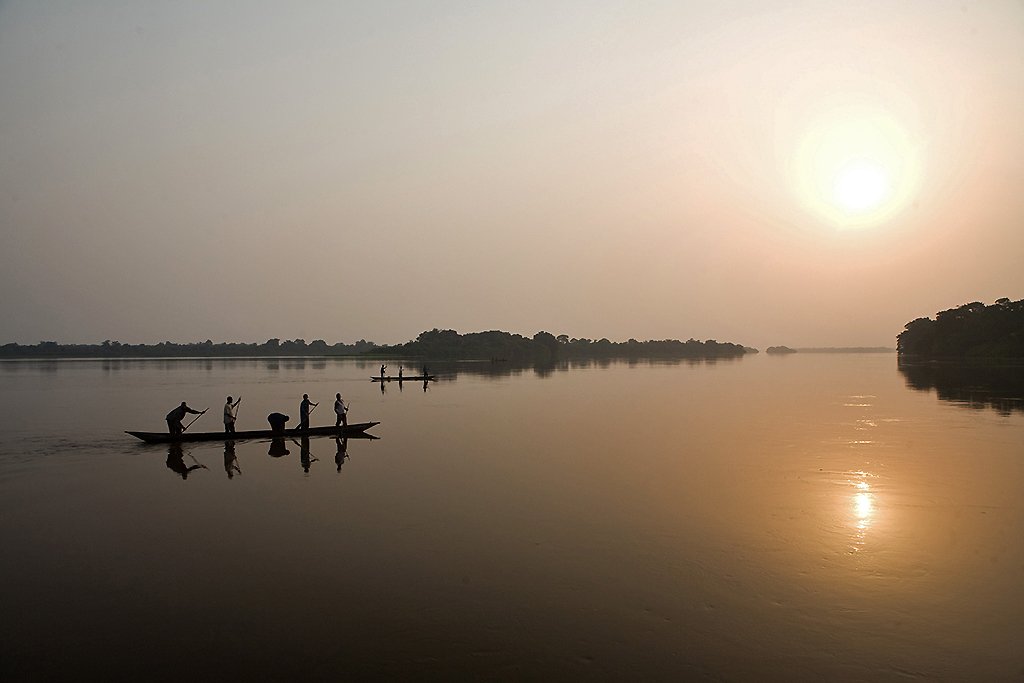 Pôr-do-sol no Rio Congo | Foto: Marie Frechon/United Nations.