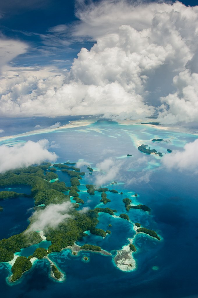 Vista aérea de área de Palau | Foto: Mark Kenworthy.