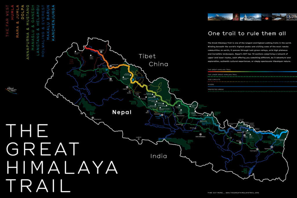 Mapa da Grande Trilha do Himalaya - Clique pra ampliar