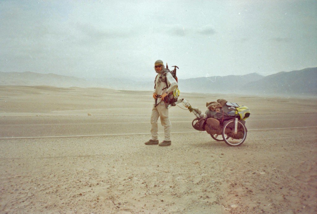 Karl Bushby no início de sua caminha no Chile em 1998. - Foto: arquivo pessoal