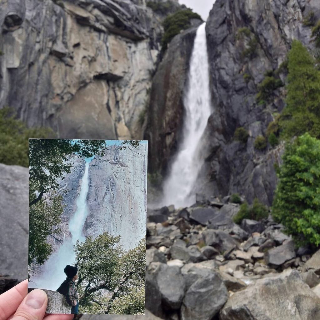 Lower Yosemite Falls em Yosemite National Park | Abril de 1979 e Maio de 2015