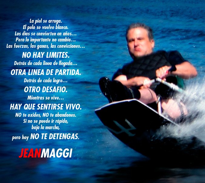 "A pele se enrruga. O cabelo torna-se branco. Os dias se convertem em anos... Mas o importante não muda... A força, a vontade, as convicções... NÃO HÁ LIMITES. Atrás de cada linha de chegada... OUTRA LINHA DE PARTIDA. Atrás de cada conquista... OUTRO DESAFIO. Enquanto se vive... HÁ QUE SE SENTIR VIVO. Não desista. Se você não pode ir rápido, vá devagar, mas hoje NÃO PARE". (Tradução livre de texto de Juan Maggi) | Foto: Divulgação.