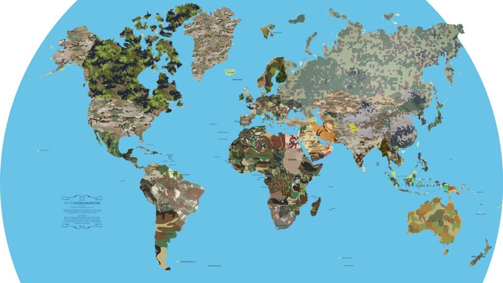 camouflages of the world map
