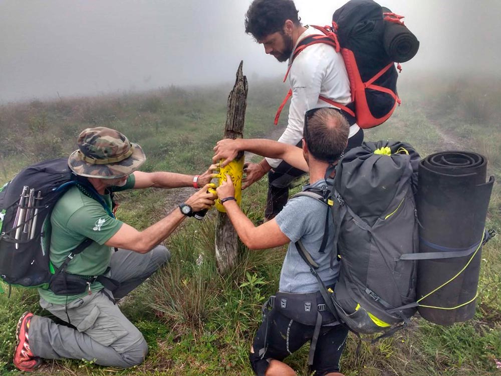 Trabalho de sinalização na Transmantiqueira, trilha que cruzará cruzará 37 cidades de SP, MG e RJ | Foto: Leonardo Cândido/Divulgação ICMBio.