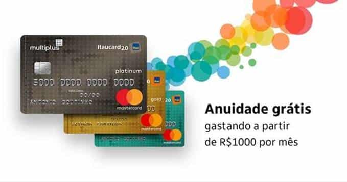 O programa de pontos Multiplus Itaucard oferece anuidade grátis a partir de R$ 1.000 em gastos mensais