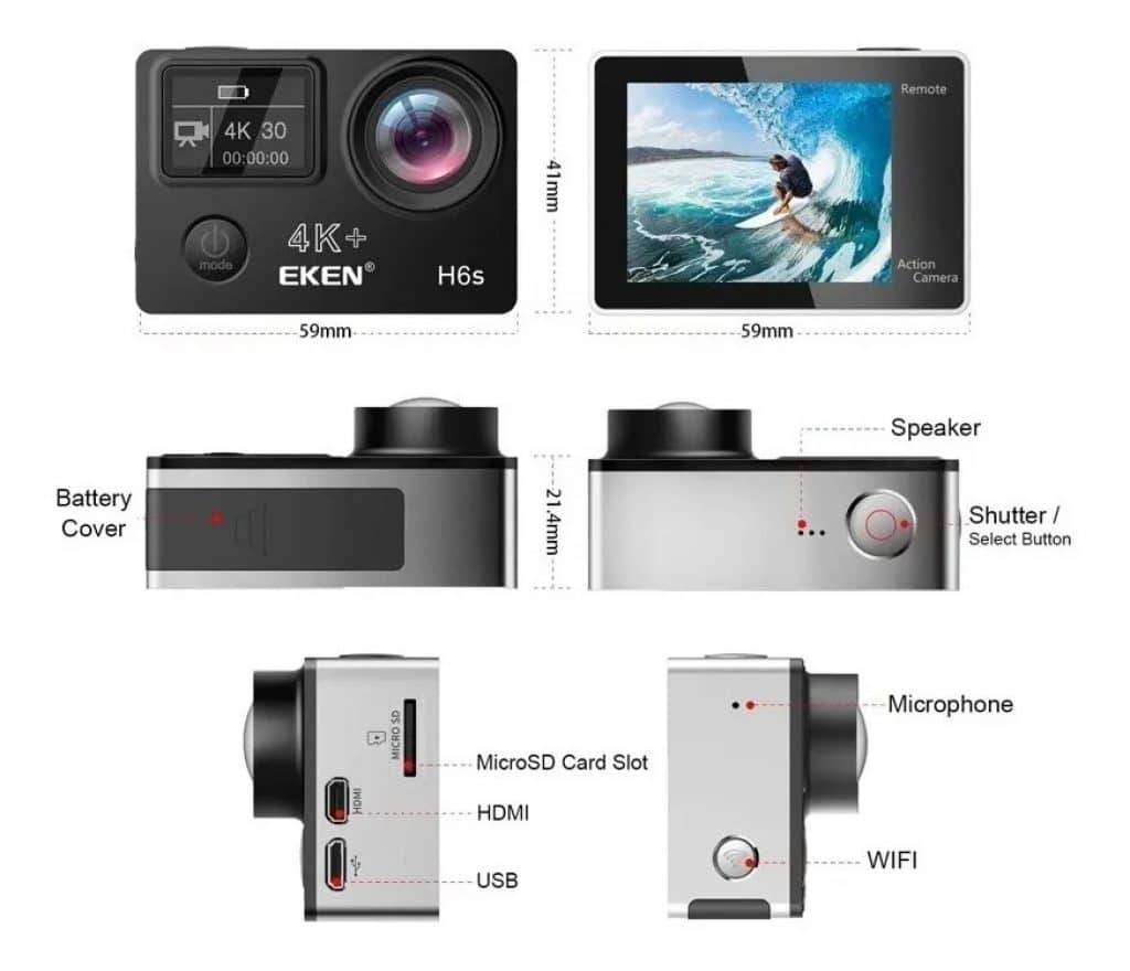 As 11 melhores câmeras de ação de 2021 8 cmera eken h6s 4k ultra hd original instabilizador dimagem D NQ NP 950368 MLB42233435031 062020 F