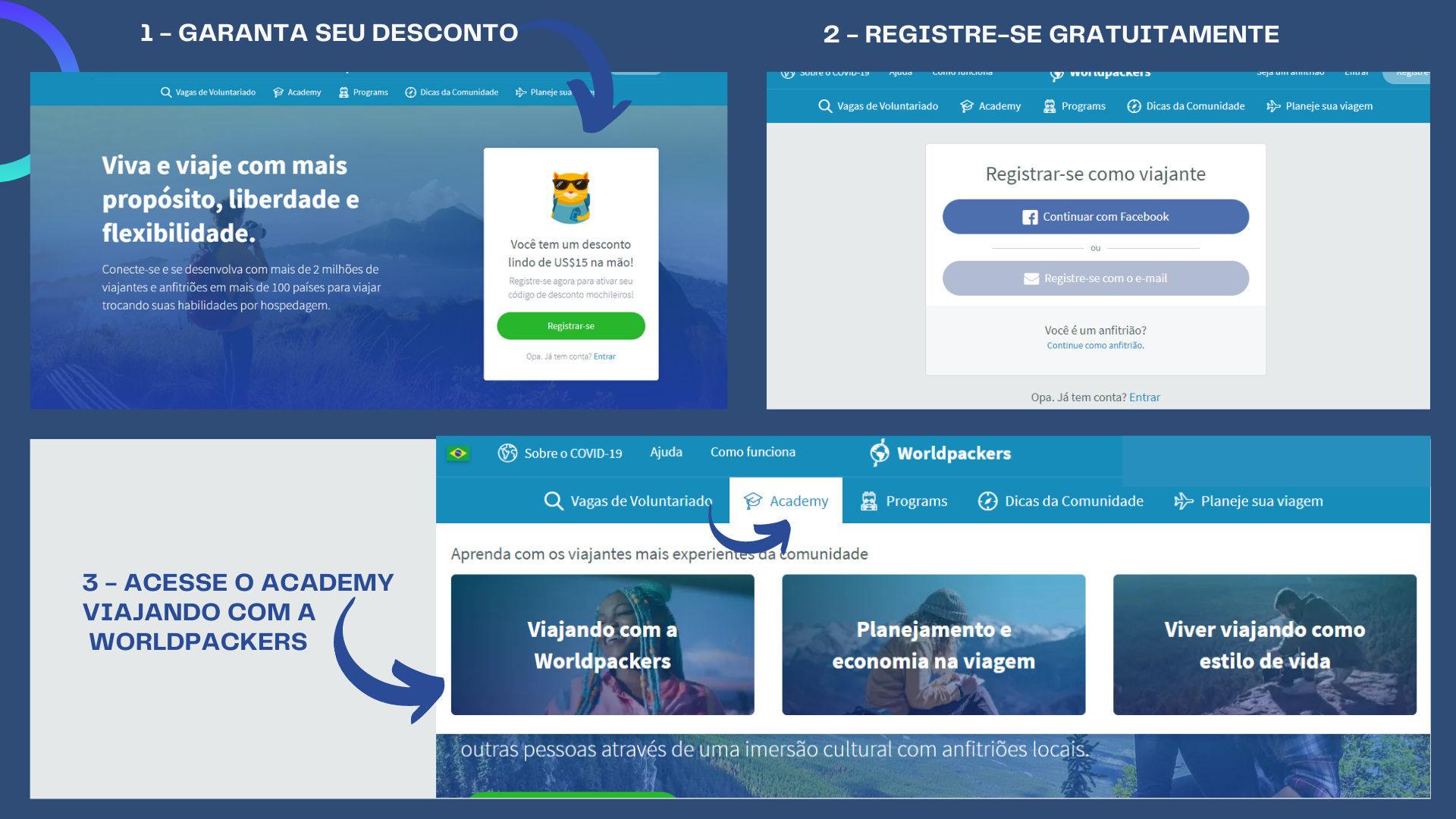 Worldpackers: 34 cursos gratuitos sobre voluntariado e viagens 2 Cadastre se para assistir gratuitamente