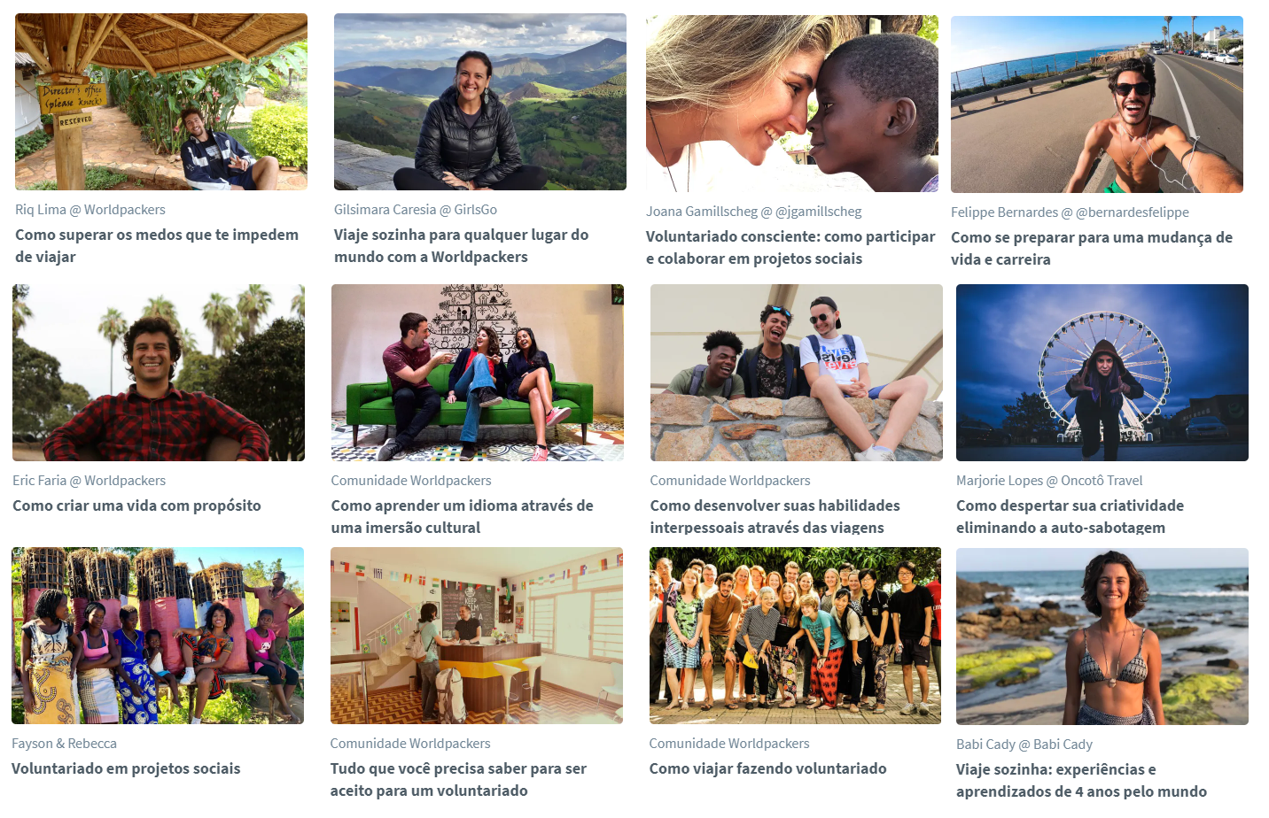 Worldpackers: 34 cursos gratuitos sobre voluntariado e viagens 1 Curso Gratuitos