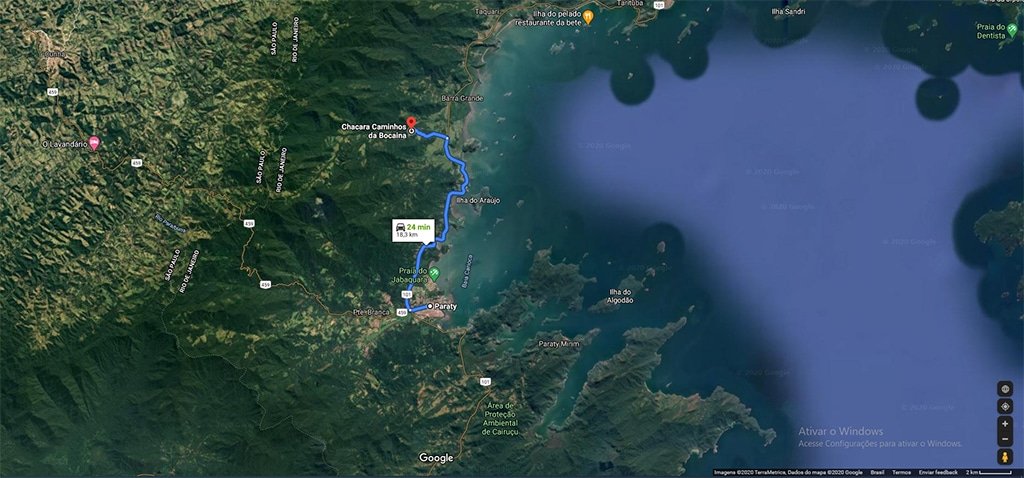 Paraty (RJ): uma casa com cachoeira a menos de R$ 150 por pessoa 3 mapacentroparaty
