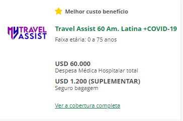 Seguro Viagem Bolívia: Travel Assist 60 Am. Latina +COVID-19