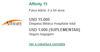 AFFINITY 15 seguro viagem argentina