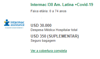 INTERMAC 30 covid seguro viagem argentina