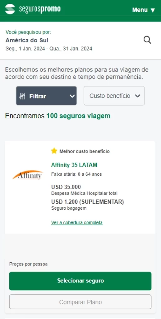 Seguro Viagem Visa