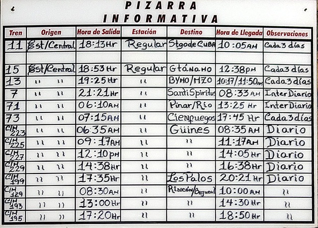 Horario tren Habana