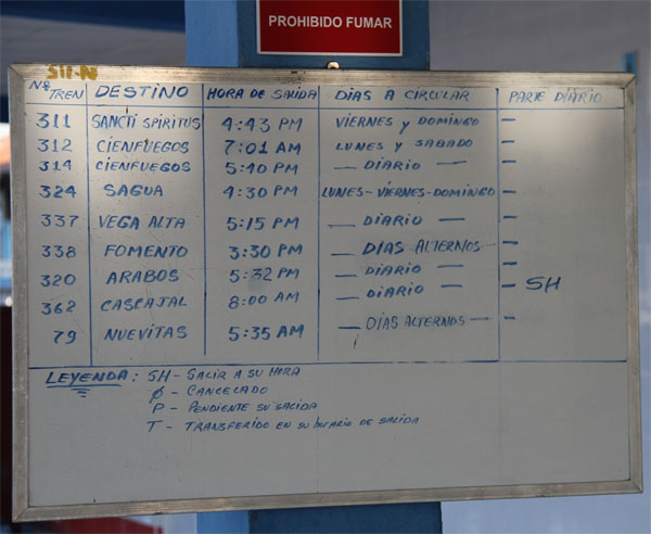 Horario trenes locales Santa Clara