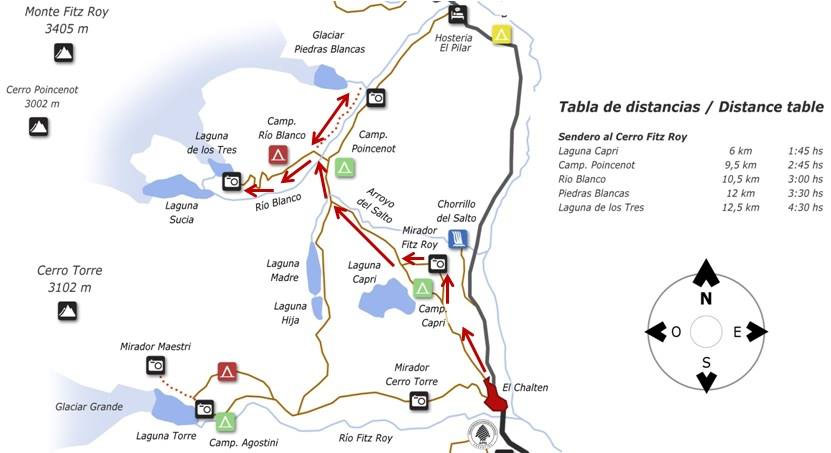 mapa trilhas el chalten fitz roy