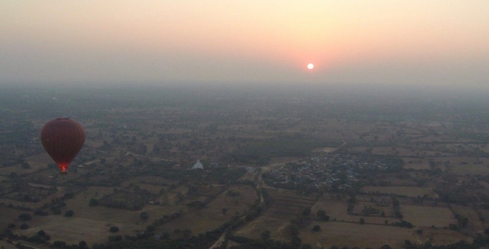 Watching the sunrise from a hot air balloon, Bagan.jpeg