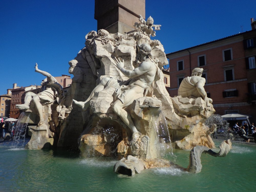 Uma das fontanas da Piazza Navona.