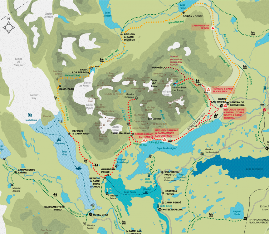 Mapa-Torres-del-Paine-Fantastico-Sur-refugios-circuito-W-circuit-2013.png
