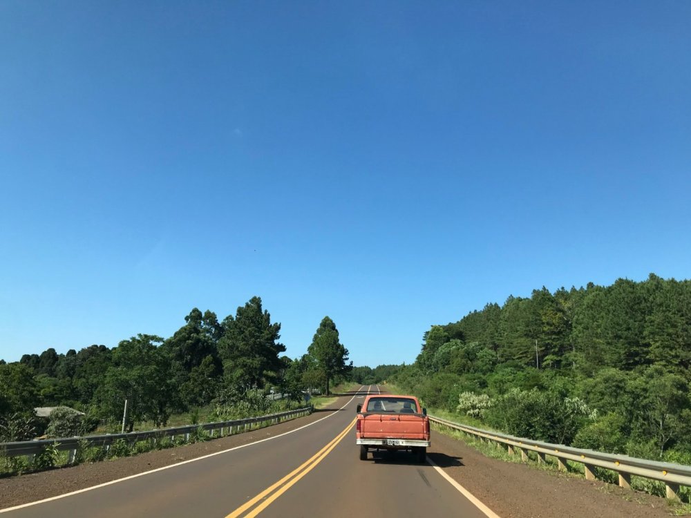 Primeiro trecho na Argentina, em Bernardo de Irigoyen