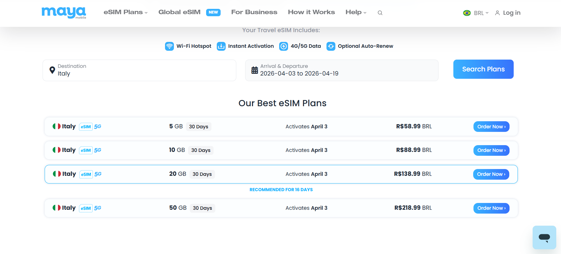 Sugestão de eSIM barato "cobertura internacional "