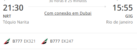 Opinião sobre Emirates para o Japão